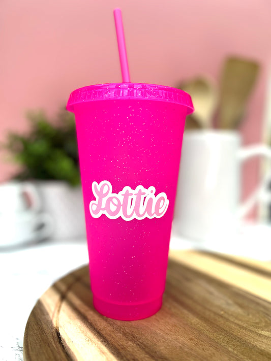 Bright Pink Cold Cup